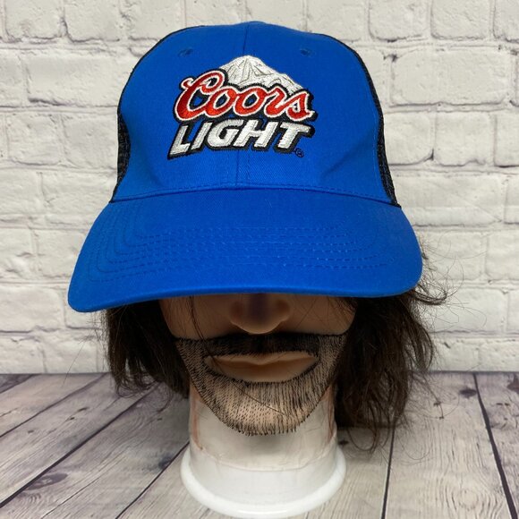 Coors Light Beer Trucker Hat Mesh Cap Snapback Blue Black Quagmire Golf New Tag - Picture 1 of 9